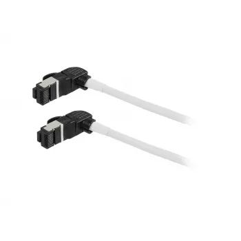 Synergy21 Cavo patch RJ45, CAT6A 500MHz, 0,15m, bianco, S/FTP, slimline rotondo d=4,5mm, TPE/LSZH (Superflex), AWG28, con connettore CAT7, connettore rotante