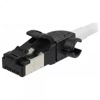 Synergy21 Cavo patch RJ45, CAT6A 500MHz, 1,0m, bianco, S/FTP, slimline rotondo d=4,5mm, TPE/LSZH (Superflex), AWG28, con cavo CAT7, connettore rotante