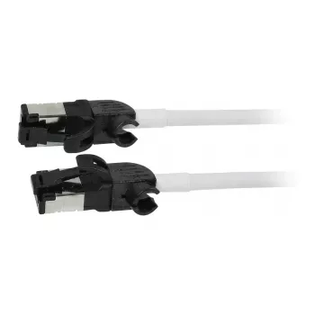 Synergy21 Cavo patch RJ45, CAT6A 500MHz, 1,5m, bianco, S/FTP, slimline rotondo d=4,5mm, TPE/LSZH (Superflex), AWG28, con connettore CAT7, connettore rotante