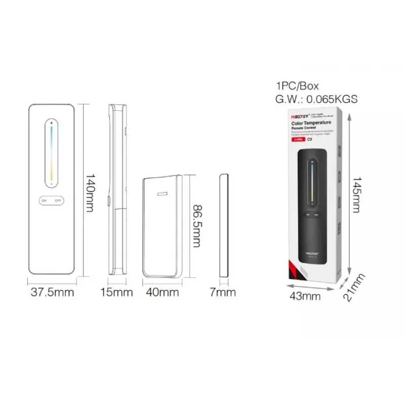 Miboxer Synergy 21 telecomando LED 2,4GHz Dual White CCT+ dimmer (C3-W)