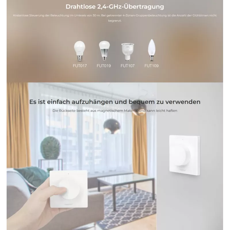 Miboxer Synergy 21 LED Mini Remote 2,4GHz Dual White CCT + dimmer (K1-B)
