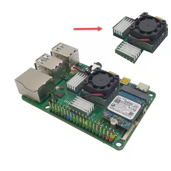 Set dissipatore ALLNET Rock Pi 4C+ (Rock4C+Heat-Set) - kit di raffreddamento passivo per Radxa Rock Pi 4C Plus
