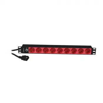 Ciabatta Synergy 21 ALLNET 19 pollici 1U 9 prese Schuko con connettore C14 10A nero