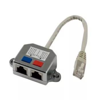 Synergy 21 S215236 Cavo da spina TP a 2x presa TP, 0,15 m, grigio metallizzato