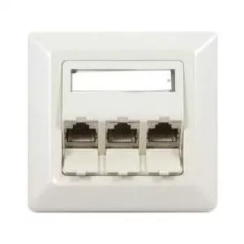 Synergy 21 S216327 Presa di rete a parete RJ-45 Cat6a, 2 porte, schermata, bianco (RAL 9010)