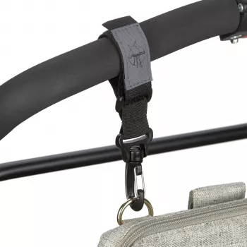 Lassig Casual Label Universal Stroller Hooks Set da 2 nero LHO01