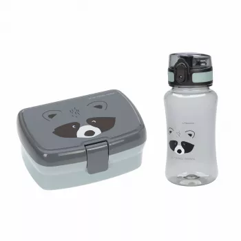 Lassig About Friends Raccoon Set portapranzo e borraccia Tritan 460 ml