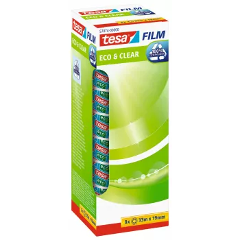 Tesa 57074-00000-00 Nastro standard per ufficio - 33 m - Trasparente - 19 mm - 8 rotoli