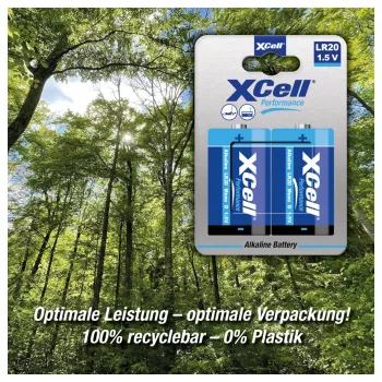 XCell Performance Alcalina LR20 Mono D batteria confezione da 2 - 1,5V