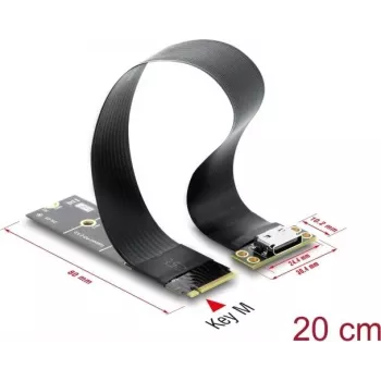Convertitore Delock M.2 Key M a 1 x OCuLink SFF-8612 con cavo da 20 cm