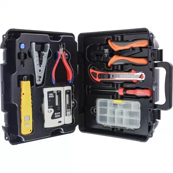 Kit di installazione base rete Goldtool LAN con tester