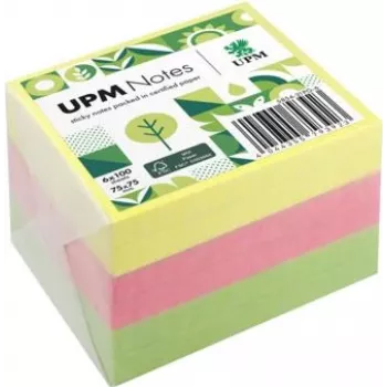 Note adesive UPM Notes Brillant 75x75 mm 100 fogli per blocco 6 blocchi colori misti