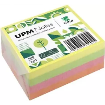 Note adesive UPM Notes Brilliant Mix 400 fogli giallo rosa verde 76x76 mm 3 blocchi