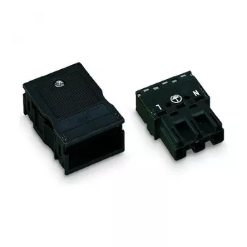 Connettore WAGO 770-113, maschio, dritto, 2 poli, 250 V, nero, WINSTA MINI