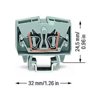 Morsetto passante WAGO 264-701, 6 mm², 800 V, grigio, CAGE CLAMP®