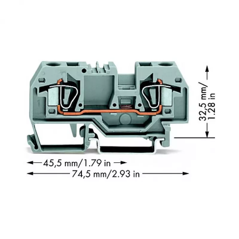 WAGO 282-901 Morsetto passante a 2 conduttori, 6 mm, grigio