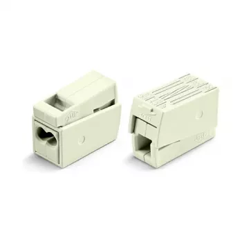 Connettore di giunzione compatto WAGO 224-112 a 2 conduttori, 400V, 24A, 1-2,5mm², push-in, bianco/trasparente