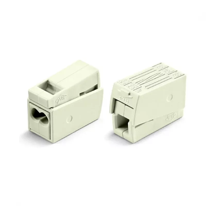 Connettore di giunzione compatto WAGO 224-112 a 2 conduttori, 400V, 24A, 1-2,5mm², push-in, bianco/trasparente