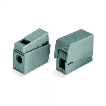 Morsetto WAGO 224-101 a 1 conduttore 2 vie push-in CAGE CLAMP, 400 V, 24 A, 0,5-2,5 mm², trasparente/grigio