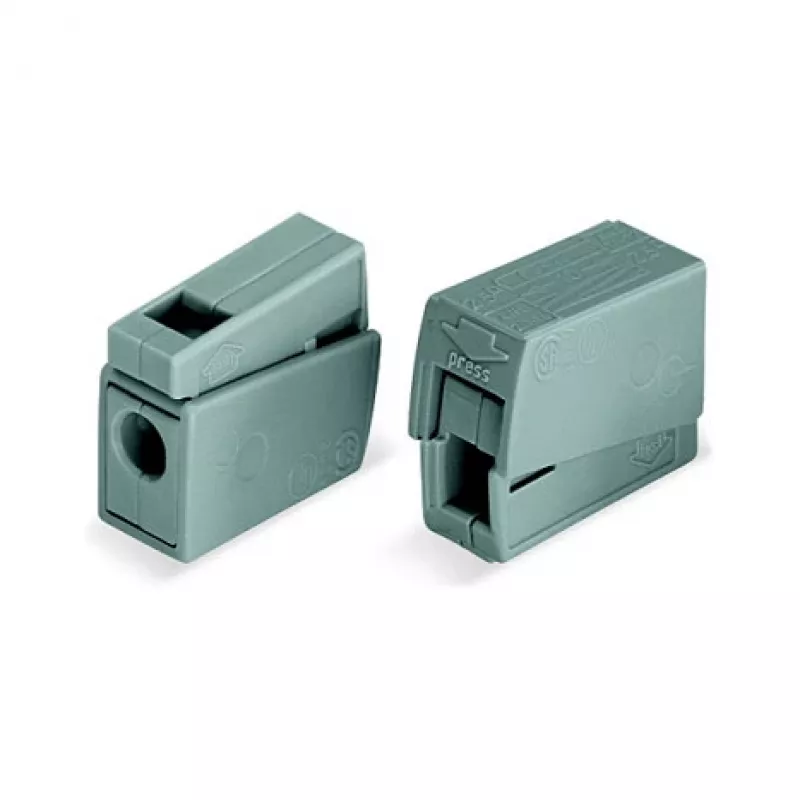 Morsetto WAGO 224-101 a 1 conduttore 2 vie push-in CAGE CLAMP, 400 V, 24 A, 0,5-2,5 mm², trasparente/grigio