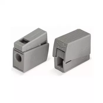 Morsetto WAGO 224-101 a 1 conduttore 2 vie push-in CAGE CLAMP, 400 V, 24 A, 0,5-2,5 mm², trasparente/grigio