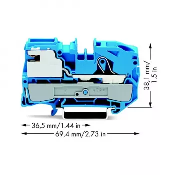 Morsetto sezionatore N WAGO 2016-7114 a 1 conduttore, push-in CAGE CLAMP, blu