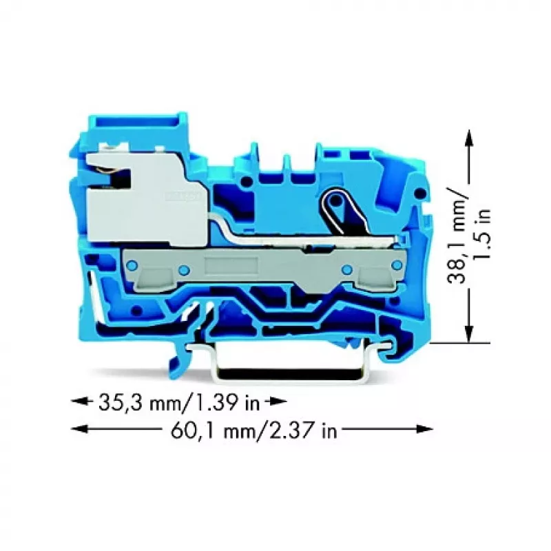 WAGO 2006-7114 Morsetto sezionabile N a 1 conduttore, 6 mm², Push-in CAGE CLAMP, blu