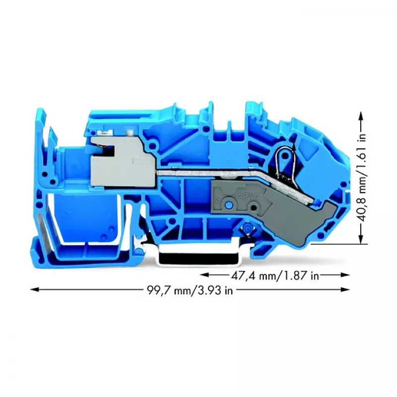 WAGO 2016-7714 Morsetto sezionabile N a 1 conduttore, 16 mm², Push-in CAGE CLAMP, blu