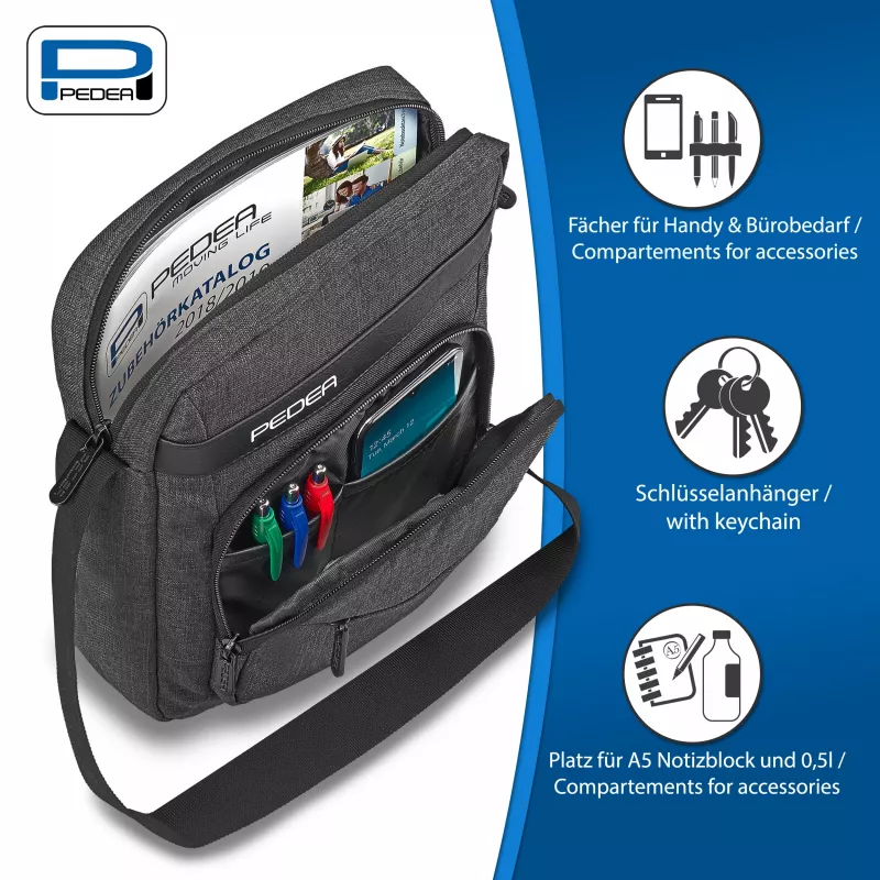 PEDEA borsa a tracolla per tablet URBAN compact 25,8 cm (10,2 pollici), grigio