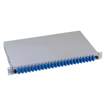EFB Elektronik Patch panel in fibra ottica - montaggio rack - SC SM X 48 - grigio, RAL 7035 - 1U - 19 pollici