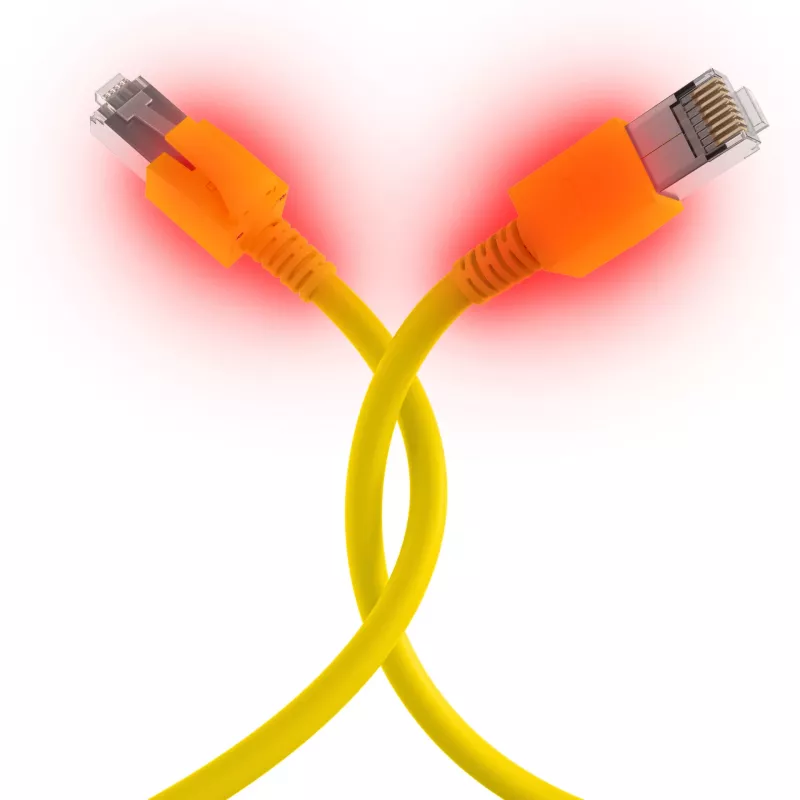EFB Elektronik DCK1001GE.0,5 Cavo patch LED RJ45 Cat.6A S/FTP FRNC, giallo
