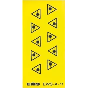 EFB Elektronik adesivo di avvertenza laser, autoadesivo, 50x50 mm, giallo/nero, 10 pezzi