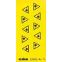 EFB Elektronik adesivo di avvertenza laser, autoadesivo, 50x50 mm, giallo/nero, 10 pezzi