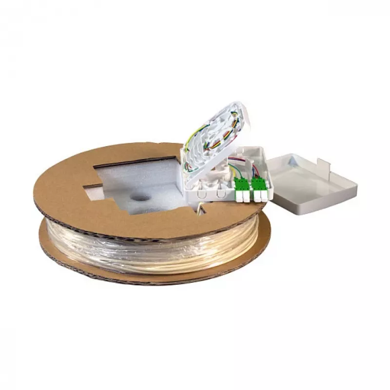EFB Elektronik FTTX Compact Box, premontata, 2xLC/APC Duplex, G.657.A2, 60m