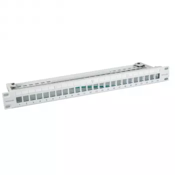EFB Elektronik patch panel vuoto 19 pollici 24 porte 1U per moduli Keystone, RAL7035 (grigio chiaro)