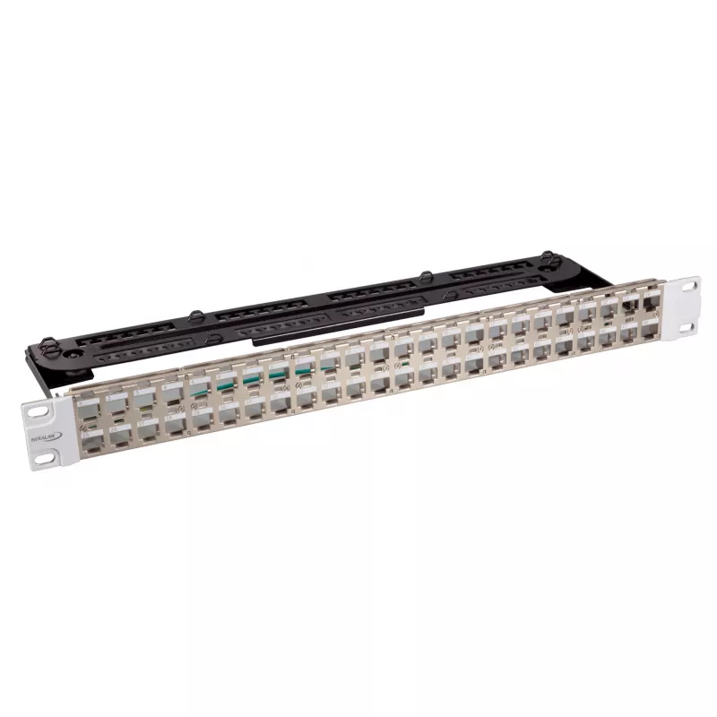 EFB Elektronik patch panel vuoto 19 pollici 24 porte 1U per moduli Keystone, RAL7035 (grigio chiaro)