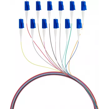 EFB Elektronik Fibre Pigtail LC 9/125 OS2 set 12 colori 2m - set cavo/adattatore - Singlemode o Monomode