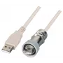 EFB IP67 pressacavo USB 2.0 M20, connettore maschio USB Type-A su connettore maschio USB Type-A, 1,0 m, argento/nero