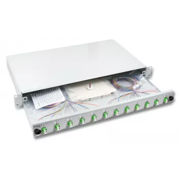 EFB Electronics Cassetto di giunzione estensibile LC 12 pigtail offset 6 accoppiatori OM3