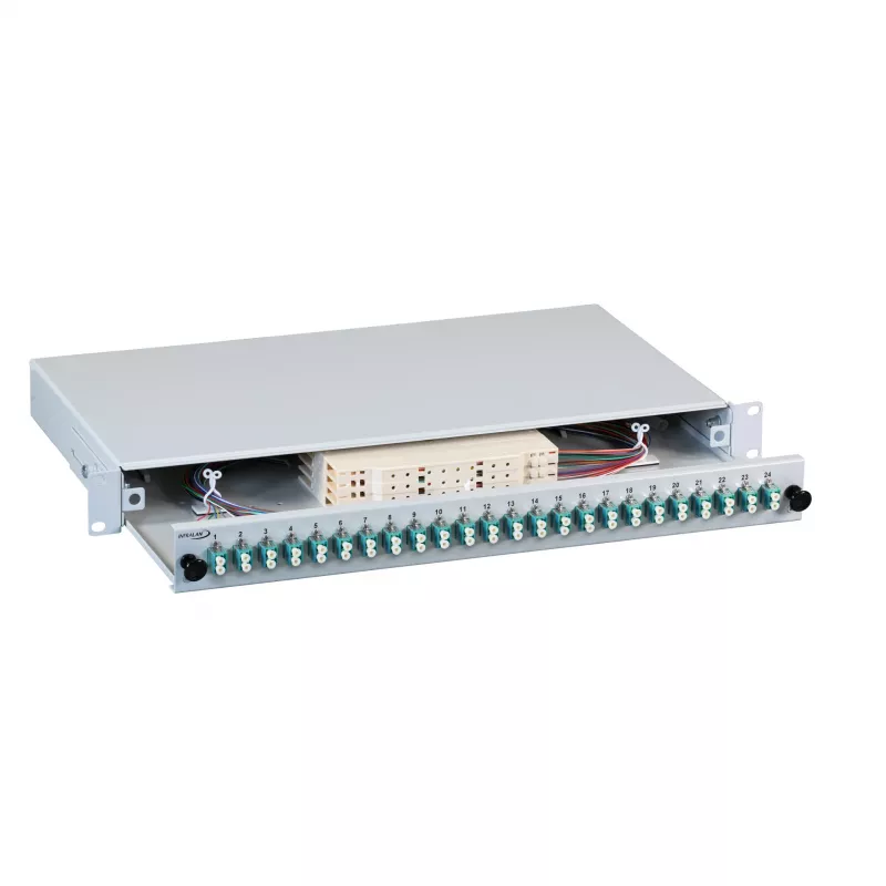 EFB Electronics Cassetto di giunzione estensibile LC 12 pigtail offset 6 accoppiatori OM3