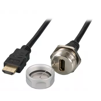 EFB Elektronik presa HDMI da pannello IP67, M25, HDMI A-A femmina-maschio, porta di servizio, cordino, 1,0 m