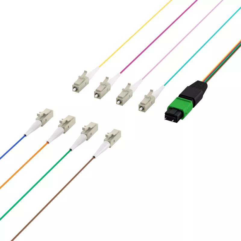 EFB Cavo fanout matrix MTP-M/LC 8 fibre OS2 LSZH giallo 0,4m