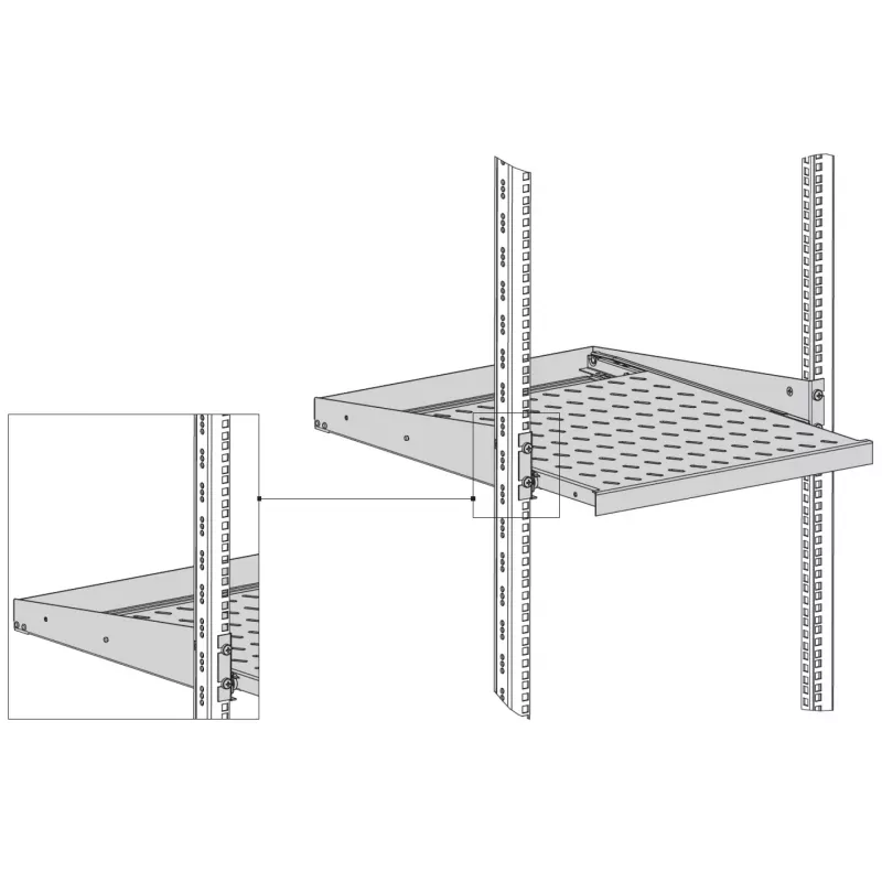 EFB Elektronik ripiano estraibile 19 pollici 2U D 555mm montaggio frontale 20 kg