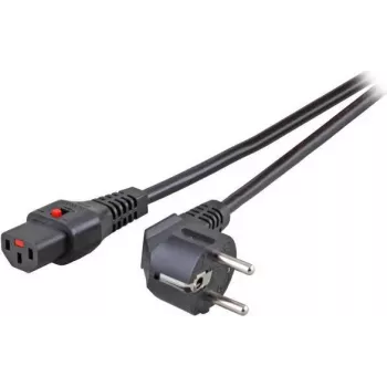 EFB Elektronik cavo di alimentazione CEE7/7 angolato 90° - C13 180° IEC Lock nero 5,0 m