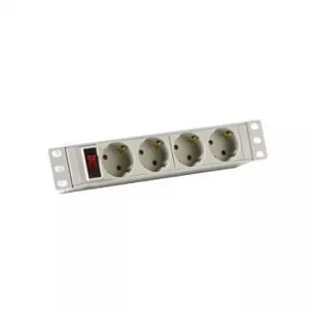 EFB-Elektronik 10 1HE ciabatta di alimentazione 4 x CEE 7/3 con interruttore profilo in alluminio grigio