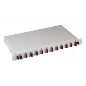 EFB Elektronik Cassetto di giunzione SC 50/125 µm OM4 estraibile, 24 pigtail offset / 12 accoppiatori