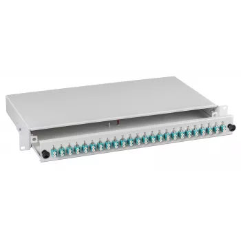 EFB-Elektronik splice box LC 50/125µm OM3 estraibile, 48 pigtail pre-terminati / 24 accoppiatori