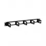 EFB ELEKTRONIK pannello di gestione cavi 19 inch 1U con 4 passaggi e 5 supporti in plastica, RAL 9005 nero intenso