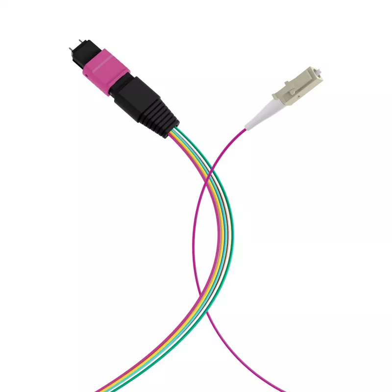 EFB ELEKTRONIK cavo fanout MPO-PLUS(M)-LC OM4 12 fibre Tipo B LSZH viola erica 0,4 m