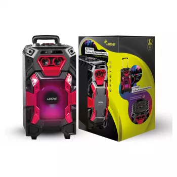 Leicke DJ ROXX TROLLEY PRO Sistema altoparlante PA portatile con Bluetooth, 100W RMS, woofer da 10 pollici, luci LED, trolley, microfono, telecomando